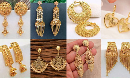 Gold Earrings Jewellery