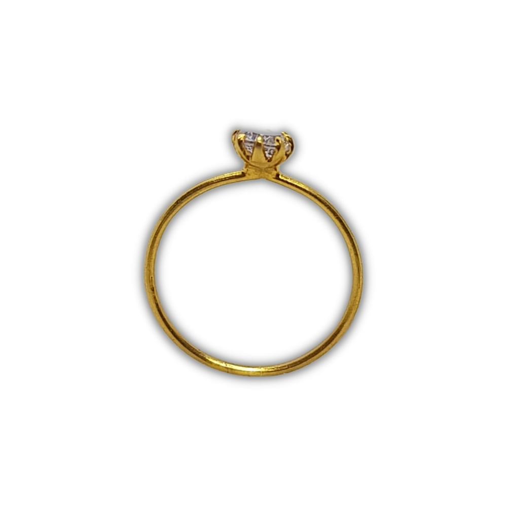 Gold Nose Ring with White Stone
