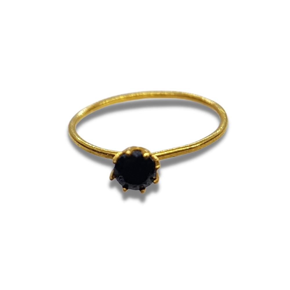 Gold Nose Ring With Black Stone