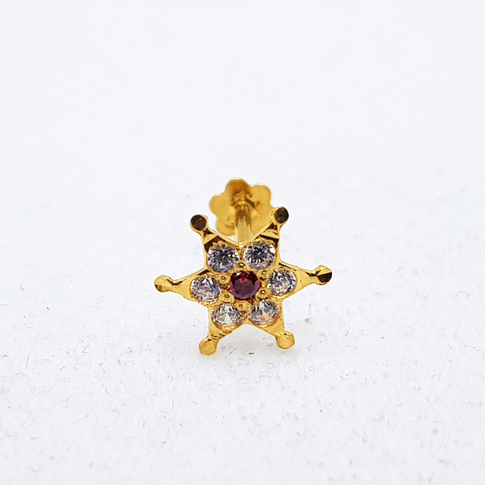 Star Shape Gold Nose Pin For Girls