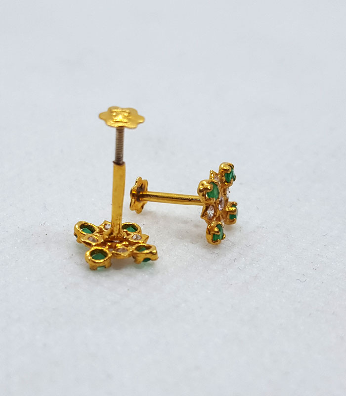 Gold Tops with Blue and Green Stones