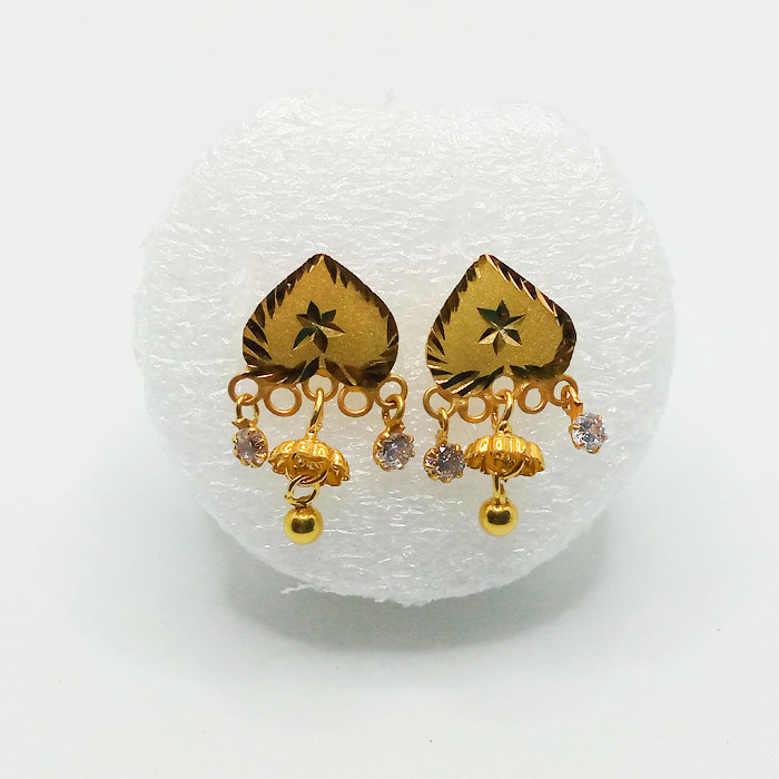 Heart Shape Gold Tops With Jhumki