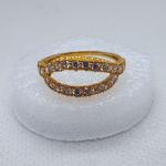 Double Shade White Bridal Gold Ring