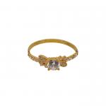 Pure Gold Ladies Ring With White Stone