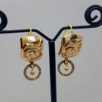 Clip Lock Gold Earrings With Hole  for Ladies