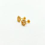 Stoneless Gold Flower-Shaped Earrings