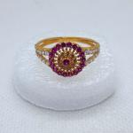 Purple Color Flower Bridal Ring