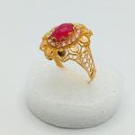 Pure Gold Ladies Ring With Rubi Stone