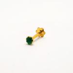 Gold Nose Pin with Small Green Stone