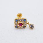 Rectangle Shape Gold Nose Pin For Girls