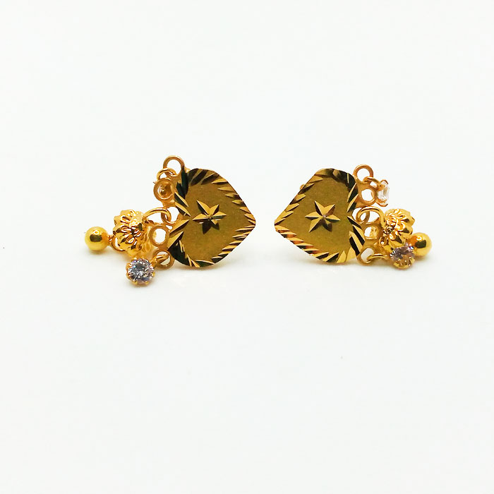 Heart Shape Gold Tops With Jhumki