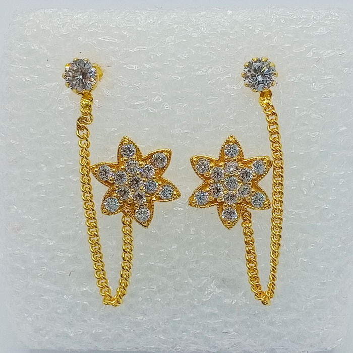 Star Shape Gold Tops with White Stones