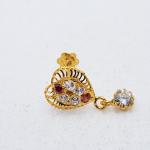 Heart Design Gold Nose Pin For Girls