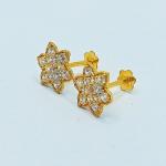 White Stone Star Shape Gold Tops