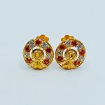 Latest Red Stone Round Shape Gold Tops