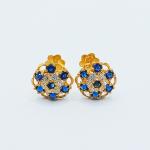 Round Shape Neelum Stone Gold Tops